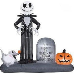 Gemmy Inflatables Inflatable Party Decorations 6.5' Jack Skellington Tombstone Scene w/ Zero by Gemmy Inflatable 227161 3 1/2' Halloween Jack Skellington by Gemmy Inflatable SKU# 221230