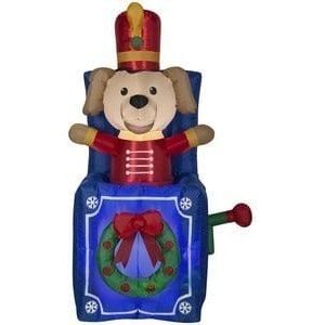 Gemmy Inflatables Inflatable Party Decorations 6' Animated Puppy Soldier in Pop Up Present by Gemmy Inflatable 5' Animated Inflatable Puppy Dog Christmas Present Gemmy Inflatable