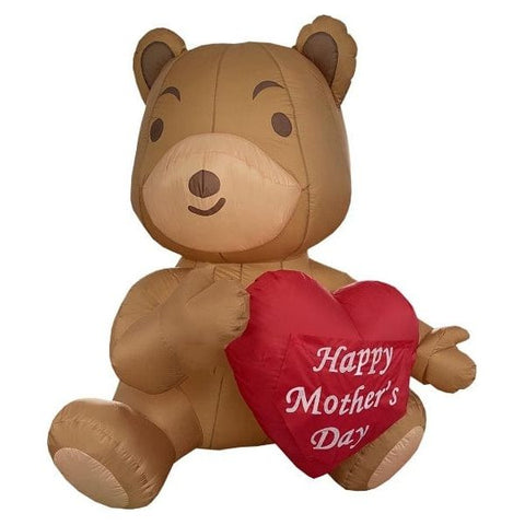 Gemmy Inflatables Inflatable Party Decorations 6' Brown Bear Holding Heart w/ Interchangeable Banners by Gemmy Inflatables 3' Valentine's Day Brown Bear w/ Heart by Gemmy Inflatables SKU#440882