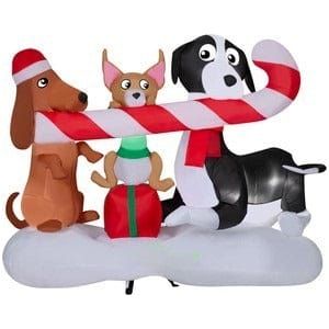 Gemmy Inflatables Inflatable Party Decorations 6' Christmas Dogs Sharing Candy Cane by Gemmy Inflatables