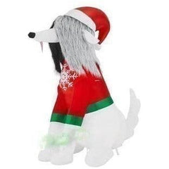 Gemmy Inflatables Inflatable Party Decorations 6' Christmas Long-Haired Hound Wearing Sweater by Gemmy Inflatable