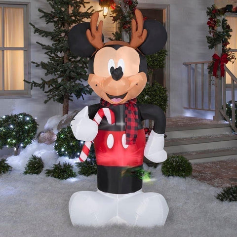 Gemmy Inflatables Inflatable Party Decorations 6' Christmas Mickey Mouse w/ Antlers by Gemmy Inflatables