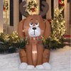 Image of Gemmy Inflatables Inflatable Party Decorations 6' Dog In Festive Moose Antlers Wrapped In Light String by Gemmy Inflatable 881089