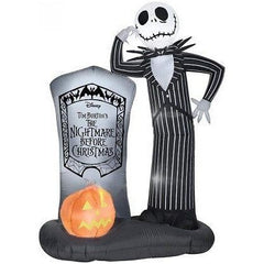 Gemmy Inflatables Inflatable Party Decorations 6' Jack Skellington w/ Tombstone by Gemmy Inflatables 781880234456 224778 6' Jack Skellington w/ Tombstone by Gemmy Inflatables SKU 224778