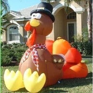 Gemmy Inflatables Inflatable Party Decorations 6' ORIGINAL Thanksgiving Turkey Sitting w/ Pilgrim Hat by Gemmy Inflatables 25663 - 551519 6' ORIGINAL Thanksgiving Turkey Sitting w/ Pilgrim Hat by Gemmy Inflatables 