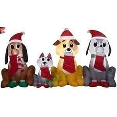 Gemmy Inflatables Inflatable Party Decorations 7 1/2' Christmas Puppies Holding Stocking by Gemmy Inflatables 119548