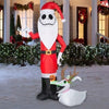 Image of Gemmy Inflatables Inflatable Party Decorations 7 1/2' Jack Skellington as Santa w/ Zero by Gemmy Inflatables 113997 5' Christmas Jack Skellington Santa w/ Reindeer Zero Gemmy Inflatables