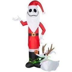 Gemmy Inflatables Inflatable Party Decorations 7 1/2' Jack Skellington as Santa w/ Zero by Gemmy Inflatables 113997 5' Christmas Jack Skellington Santa w/ Reindeer Zero Gemmy Inflatables