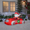 Image of Gemmy Inflatables Inflatable Party Decorations 7 1/2' Santa in Christmas Roadster by Gemmy Inflatables