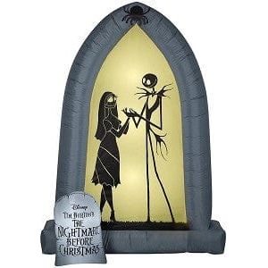 Gemmy Inflatables Inflatable Party Decorations 7' Nightmare Before Christmas Jack Skellington And Sally Silhouettes Archway by Gemmy Inflatables 781880239307 225603 7' Jack Skellington Sally Silhouettes Archway Gemmy Inflatables