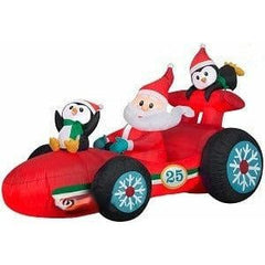 Gemmy Inflatables Inflatable Party Decorations 7' Santa Claus & Penguins Racecar Scene by Gemmy Inflatables 781880274841 113061