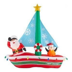 Gemmy Inflatables Inflatable Party Decorations 7' Santa in Christmas Sailboat w/ Penguin by Gemmy Inflatables 781880241805 37335 - 312886763