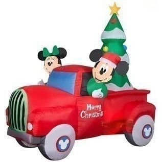 Gemmy Inflatables Inflatable Party Decorations 8' Mickey and Minnie in Christmas Truck w/ Tree by Gemmy Inflatables 113844