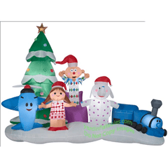 Gemmy Inflatables Inflatable Party Decorations 9 1/2' Christmas Rudolph The Red Nose Reindeer Island of Misfit Toys Scene by Gemmy Inflatables 781880215028 82440 9 1/2' Christmas Rudolph The Red Nose Reindeer Island Misfit Toy Scene