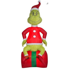 Gemmy Inflatables Inflatable Party Decorations 9.5' PLUSH Grinch on Present by Gemmy Inflatables 112196