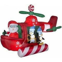 Gemmy Inflatables Inflatable Party Decorations 9' Animated Santa's Helicopter w/ Skydiving Penguins by Gemmy Inflatables 781880274858 119408 9' Animated Santa's Helicopter Skydiving Penguins by Gemmy Inflatables