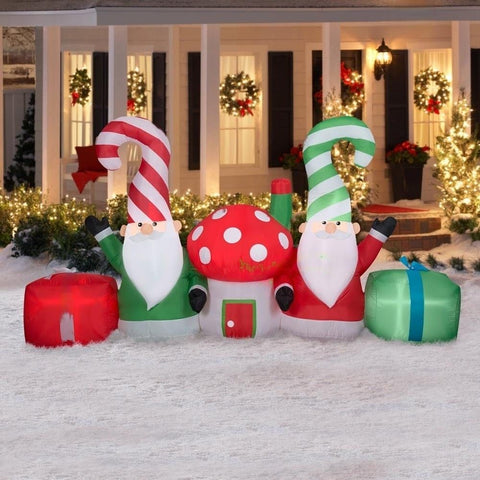 Gemmy Inflatables Inflatable Party Decorations 9' Christmas Gnome Collection Scene by Gemmy Inflatable 118981