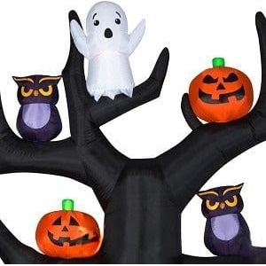 Gemmy Inflatables Inflatable Party Decorations 9' Halloween Dead Tree w/ Pumpkins, Owls, and A Ghost by Gemmy Inflatables 781880275145 227048 - 3639383 9' Halloween Dead Tree Pumpkins Owls A Ghost by Gemmy Inflatables