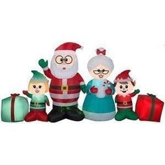 Gemmy Inflatables Inflatable Party Decorations 9' Santa and Mrs. Claus w/ Elf Collection Scene by Gemmy Inflatables 7 1/2'  Santa & Mrs. Claus Christmas Tree Scene by Gemmy Inflatables