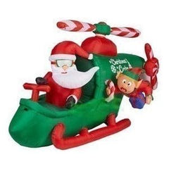 Gemmy Inflatables Inflatable Party Decorations 9' Santa Helicopter w/ Hanging Elfe by Gemmy Inflatables 10 1/2'  Inflatable Santa Claus Bowling Scene  by Gemmy Inflatables