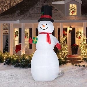 Gemmy Inflatables Lawn Ornaments & Garden Sculptures 10' Christmas Giant Snowman w/ Top Hat by Gemmy Inflatables 781880241072 114586 10' Christmas Giant Snowman w/ Top Hat Gemmy Inflatables SKU# 114586