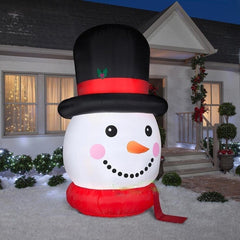 10' Giant Snowman Head w/ Top Hat by Gemmy Inflatables