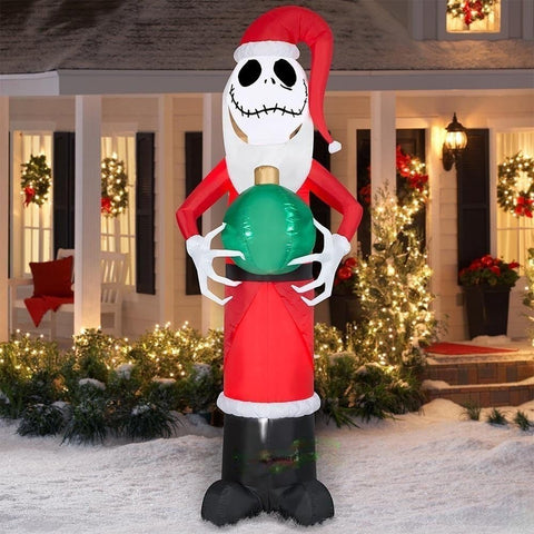 Gemmy Inflatables Seasonal & Holiday Decorations 8.5' Before Christmas Jack Skellington As Santa Holding An Ornament by Gemmy Inflatable 114108