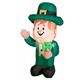 3 1/2' St. Patrick's Day Leprechaun Standing Holding A Three Leaf Clover by Gemmy Inflatable