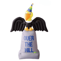 Gemmy Inflatables Special Event Inflatables 7' Air Blown Inflatable Buzzard sitting on "Over the Hill" Tombstone by Gemmy Inflatables 781880211167 Y909 7' Air Blown Inflatable Buzzard sitting on "Over the Hill" Tombstone