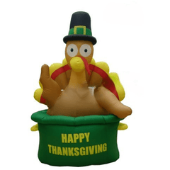 Gemmy Inflatables Thanksgiving Inflatables 6' Air blown Inflatable Thanksgiving Turkey in Pot  by Gemmy Inflatables Y8089 6'Air blown Inflatable Thanksgiving Turkey in Pot by Gemmy Inflatables