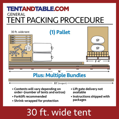 30' x 90' Premium Single Tube West Coast Frame Party Tent, Sectional