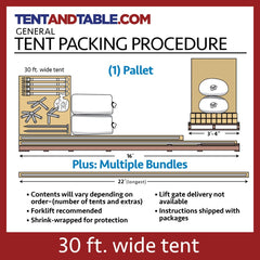 30' x 120' Premium Single Tube West Coast Frame Party Tent, Sectional