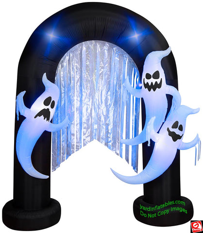 9' Gemmy Airblown Inflatable Halloween Lightshow Short Circuit Ghost Archway