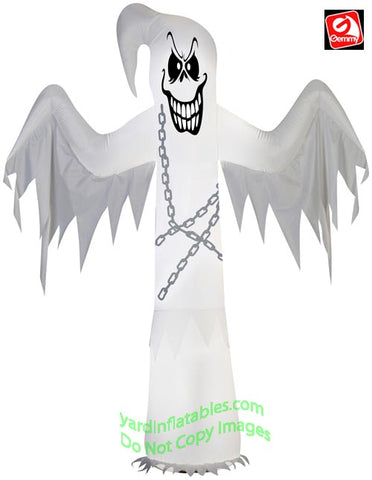 7' Gemmy Airblown Inflatable Chained Spooky Ghost