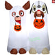 5' Gemmy Airblown Inflatable Halloween Ghost Dog Duo w/ Treat Bag Scene