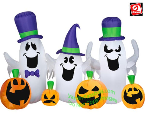 9' Gemmy Airblown Inflatable Ghosts & Jack-O-Lanterns Scene