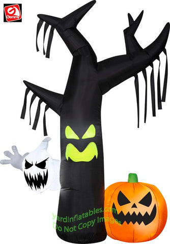 7' Gemmy Airblown Inflatable Halloween Ghostly Tree w/ Pumpkin & Ghost