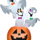 7' Gemmy Airblown Inflatable Halloween Ghost Trio in Jack-O-Lantern w/ Colored Eyes