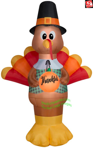 10' Gemmy Airblown Inflatable Giant Thanksgiving Turkey w/ Pumpkin