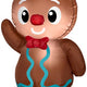 4' Gemmy Airblown Inflatable Christmas Gingerbread Boy Wearing Santa Hat
