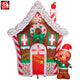 8' Gemmy Airblown Inflatable Christmas Gingerbread Man & Gingerbread House Scene