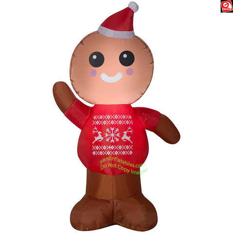 4' Gemmy Airblown Inflatable Christmas Gingerbread Man w/ Winter Outift