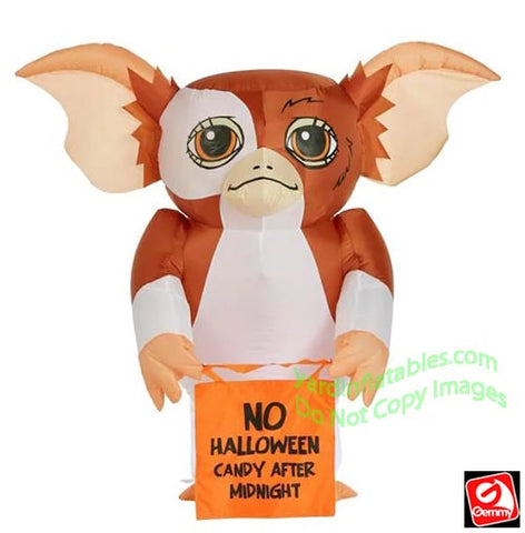 3.5' Gemmy Airblown Inflatable Halloween Gremlin Gizmo Holding Candy Bag