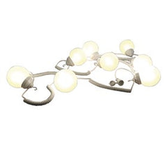 8 Globe Light Set - White with White Curly Cord