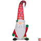 5' Gemmy Airblown Mixed Media Christmas Damask Tomten Gnome w/ Curved Hat
