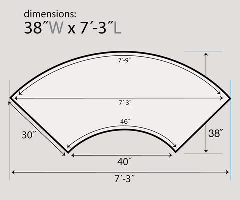 7.25 Foot Serpentine Wood Folding Table