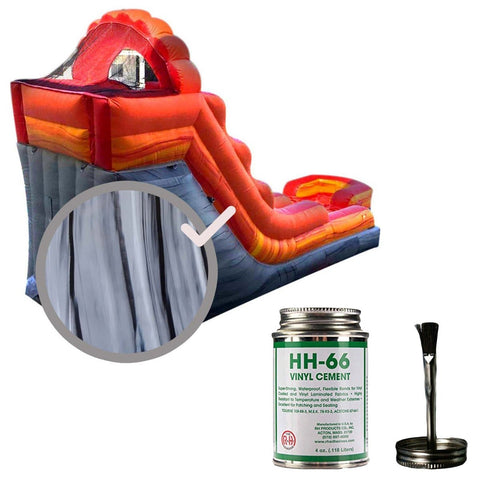 Moose Supply Inflatable Bounce House Vinyl Repair Kit, Gray Marble with 4 oz. HH66 Glue