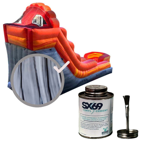 Moose Supply Inflatable Bounce House Vinyl Repair Kit, Gray Marble with 4 oz. SX69 Glue