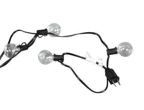 Monaco 25-Foot String Light Set with 25 G40 Incandescent Bulbs with Black Cord for Indoor & Outdoor Use