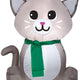 3 1/2' Gemmy Gray Cat Wearing Santa Hat